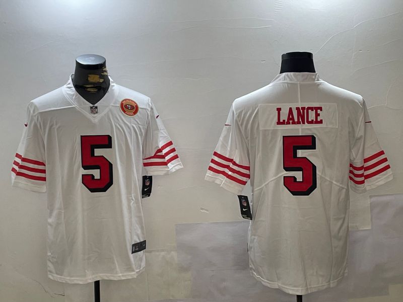 Men San Francisco 49ers #5 Lance White Second generation 2024 Nike Limited NFL Jersey style 5